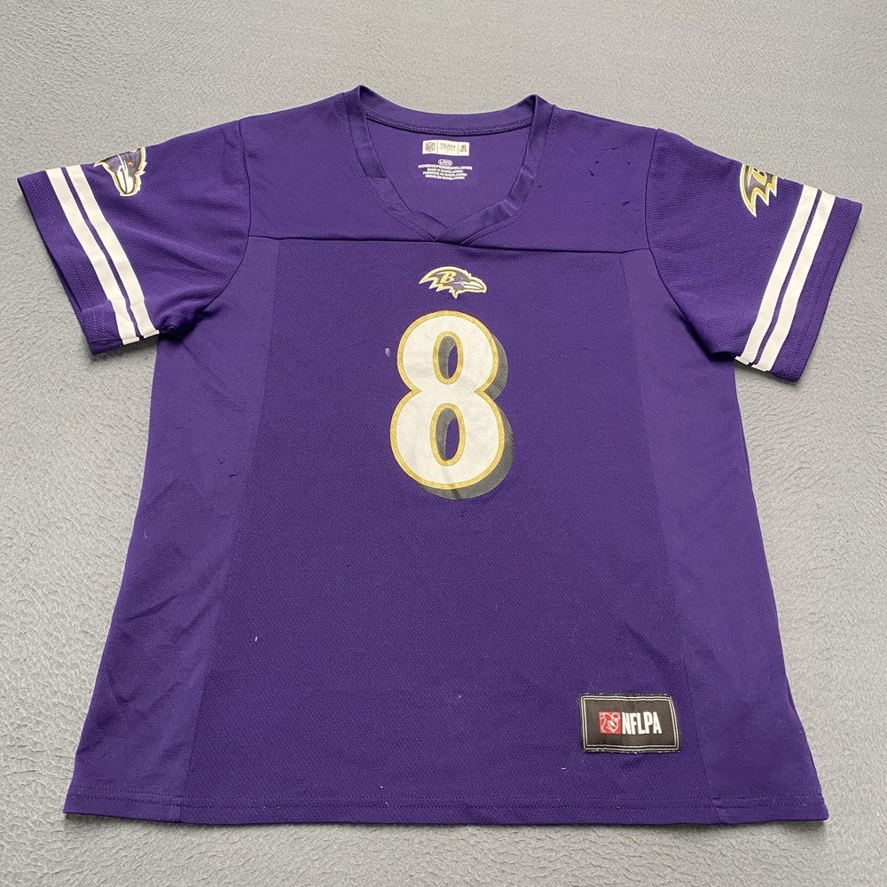 Baltimore Ravens Jersey Womens Large Purple NFL Football Jackson 8 Team Apparel